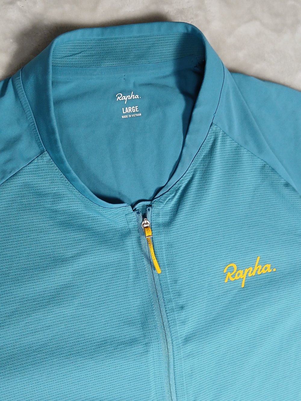 Rapha Cycling Jersey Large Performance Training Zipper Aqua